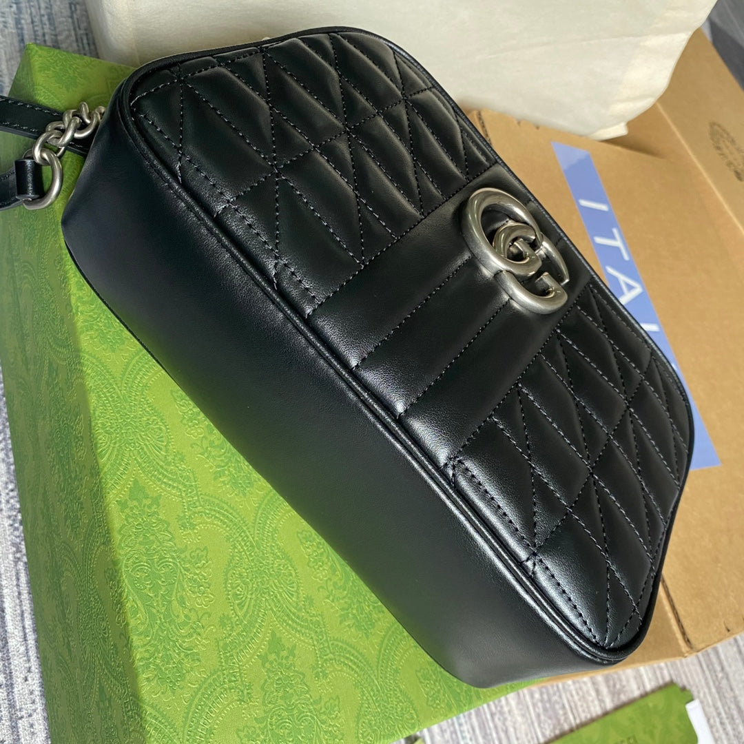 Gucci ‎447632 GG Marmont small shoulder bag Black