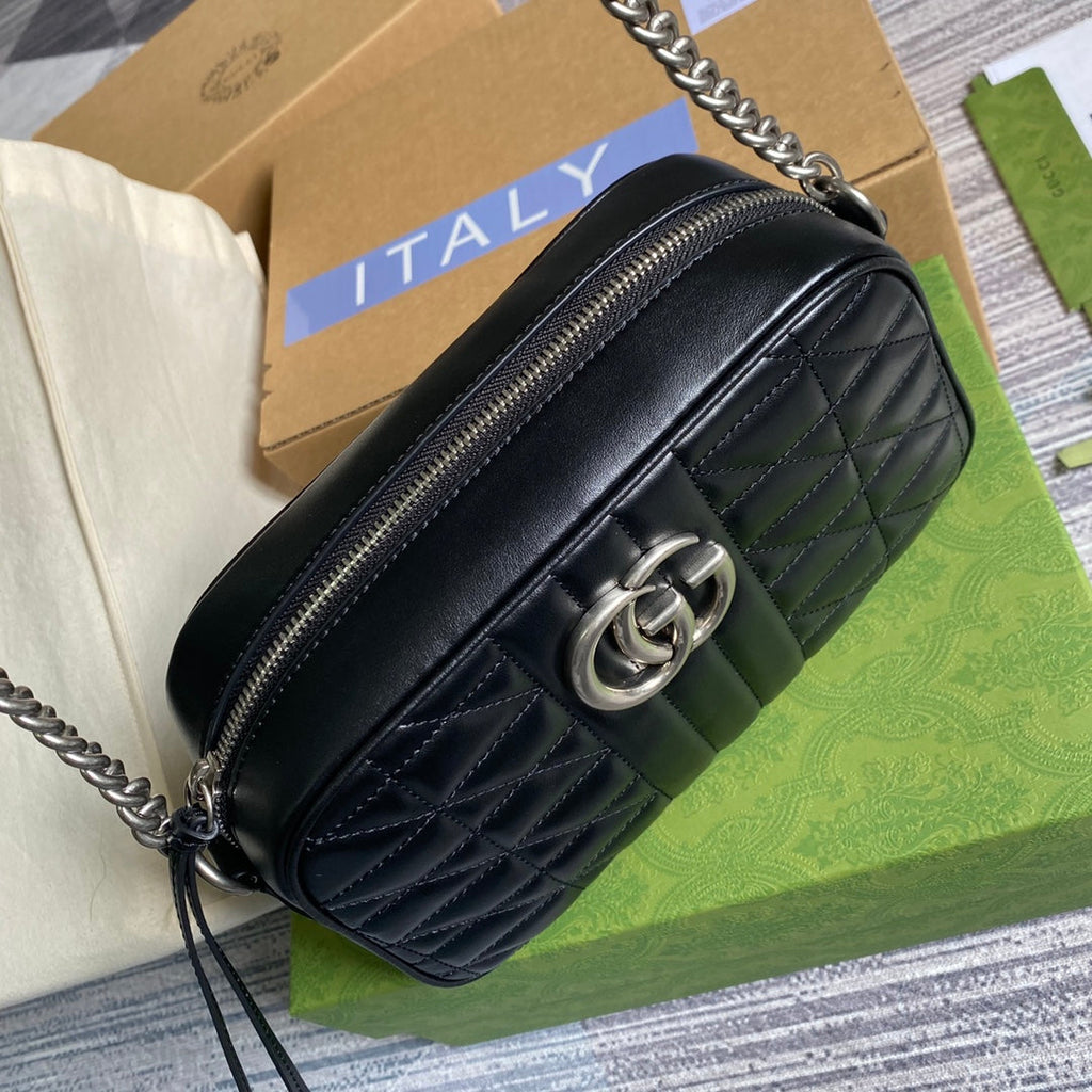 Gucci ‎447632 GG Marmont small shoulder bag Black