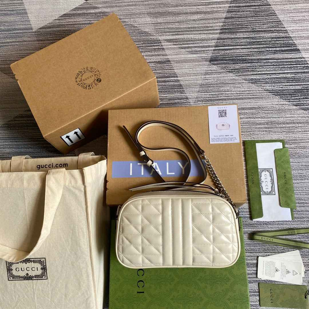 Gucci ‎447632 GG Marmont small shoulder bag White