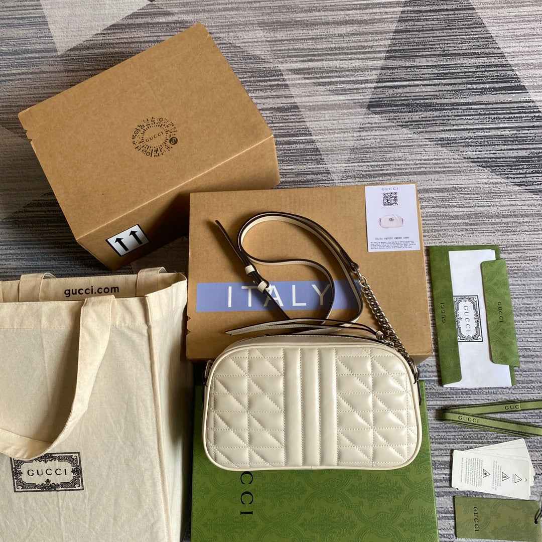 Gucci ‎447632 GG Marmont small shoulder bag White