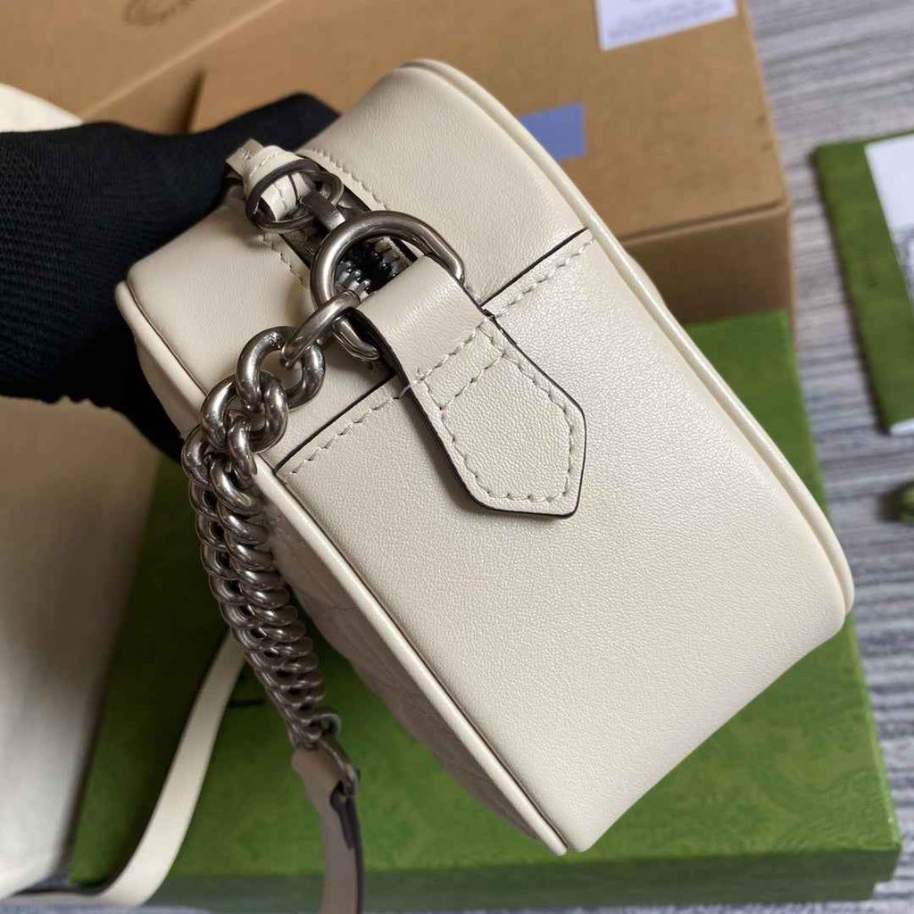 Gucci ‎447632 GG Marmont small shoulder bag White