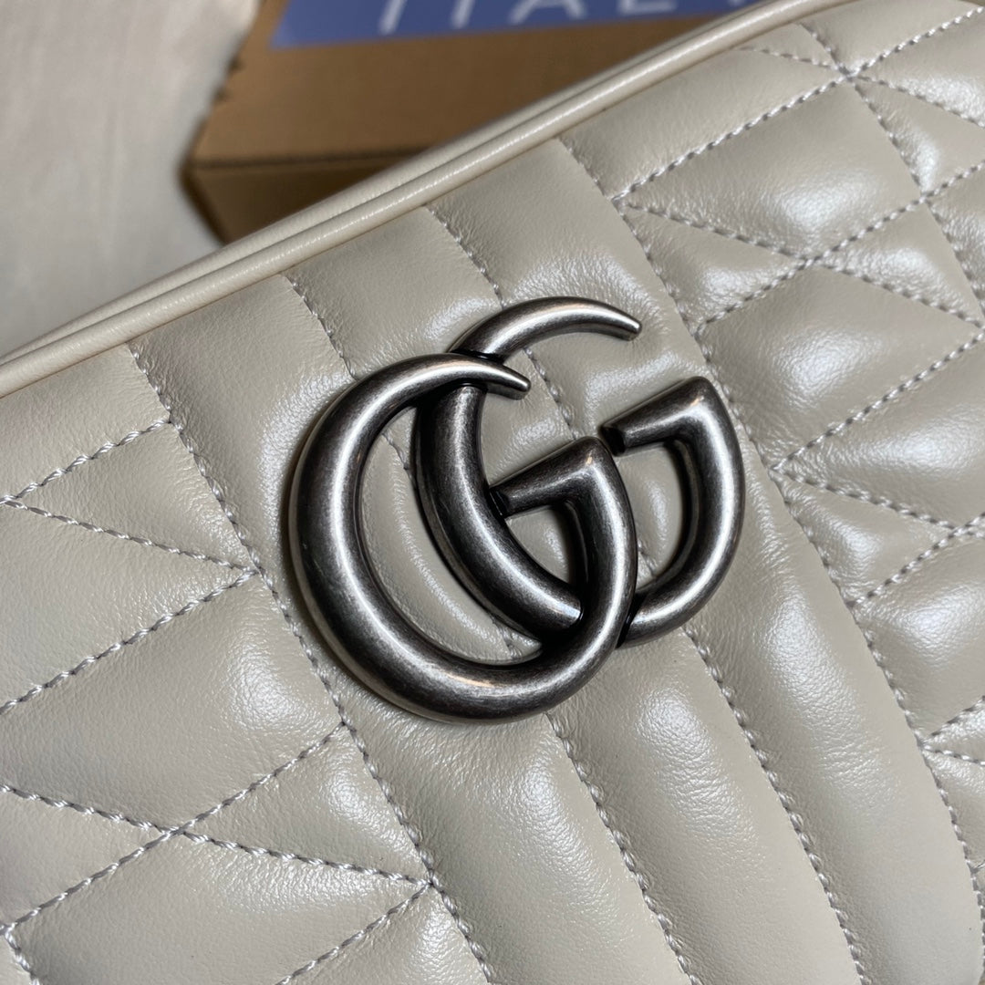 Gucci ‎447632 GG Marmont small shoulder bag White