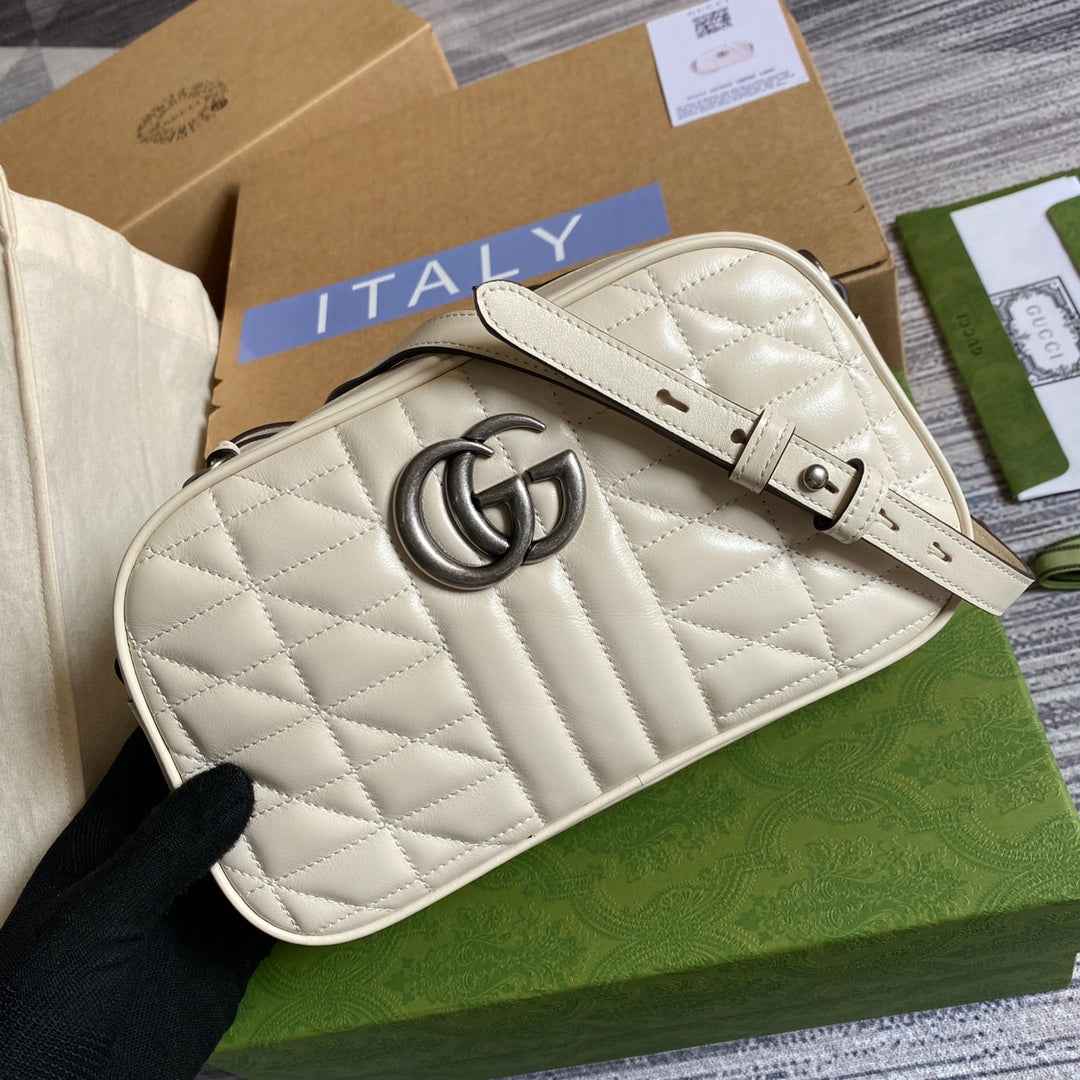 Gucci ‎447632 GG Marmont small shoulder bag White