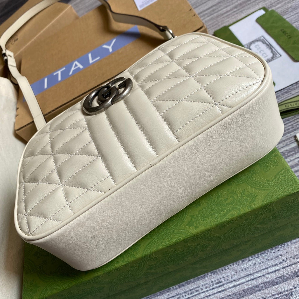 Gucci ‎447632 GG Marmont small shoulder bag White