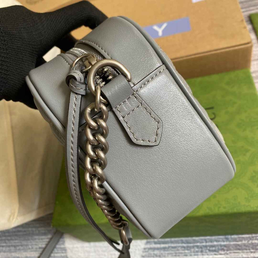 Gucci ‎447632 GG Marmont small shoulder bag dark gray