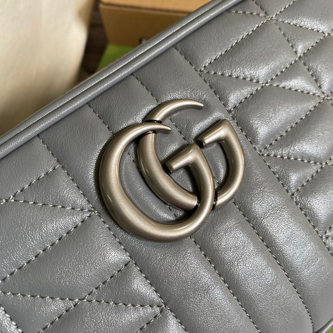 Gucci ‎447632 GG Marmont small shoulder bag dark gray