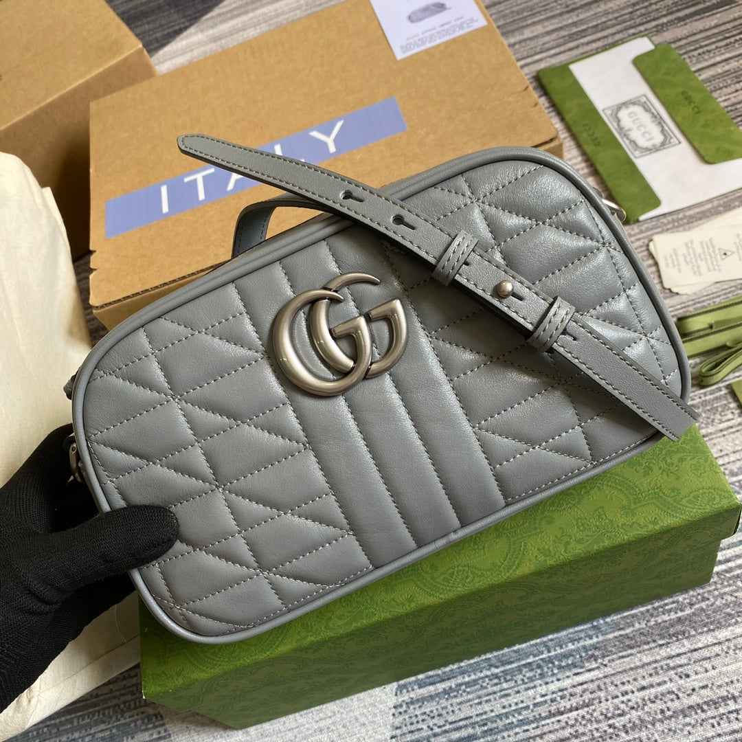 Gucci ‎447632 GG Marmont small shoulder bag dark gray