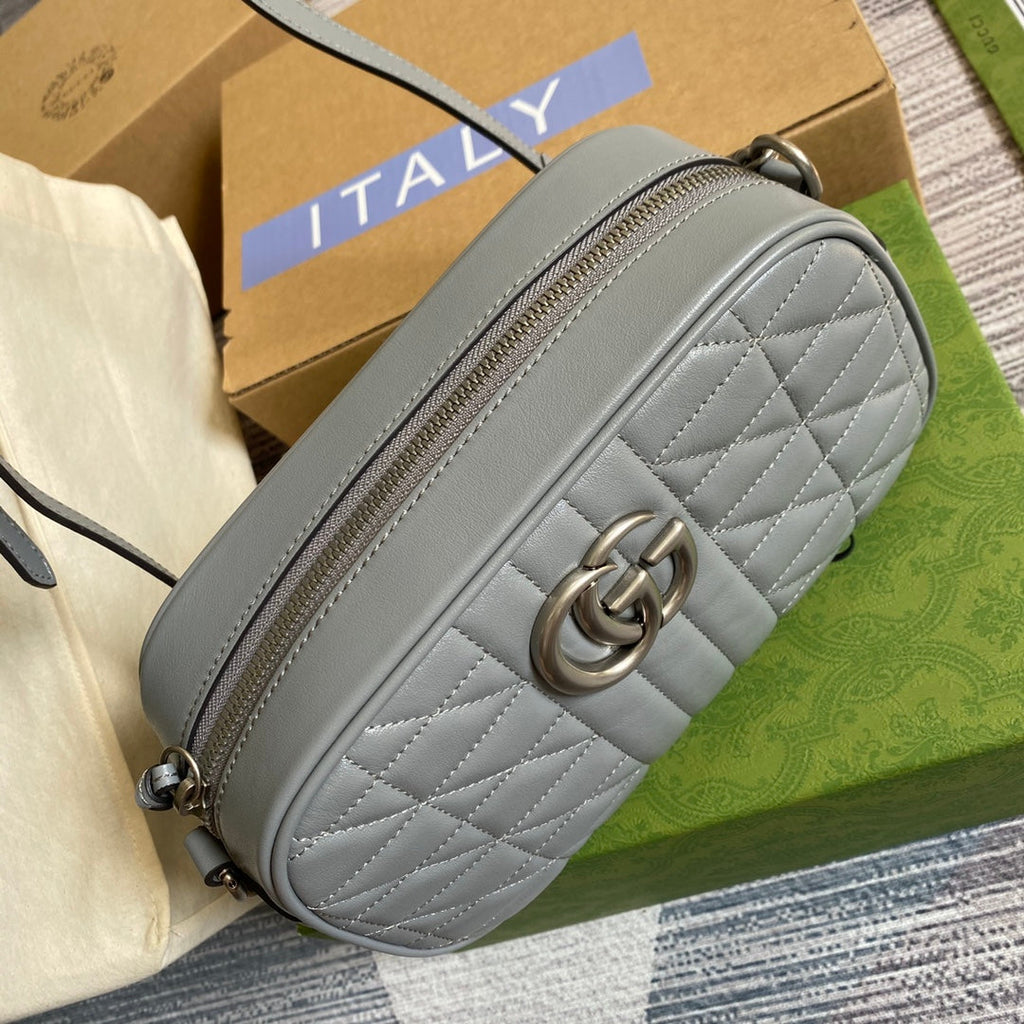 Gucci ‎447632 GG Marmont small shoulder bag dark gray