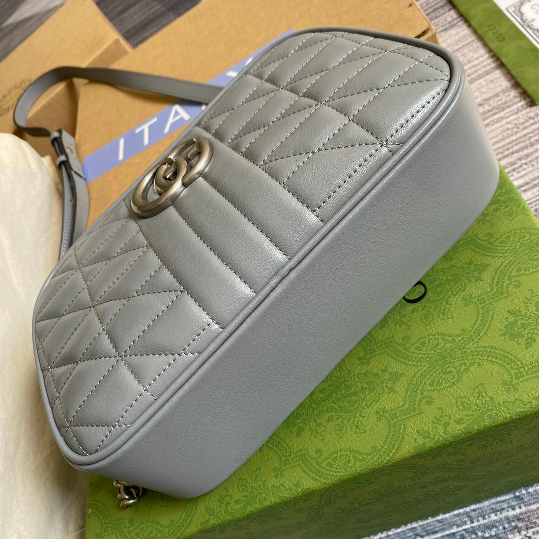 Gucci ‎447632 GG Marmont small shoulder bag dark gray