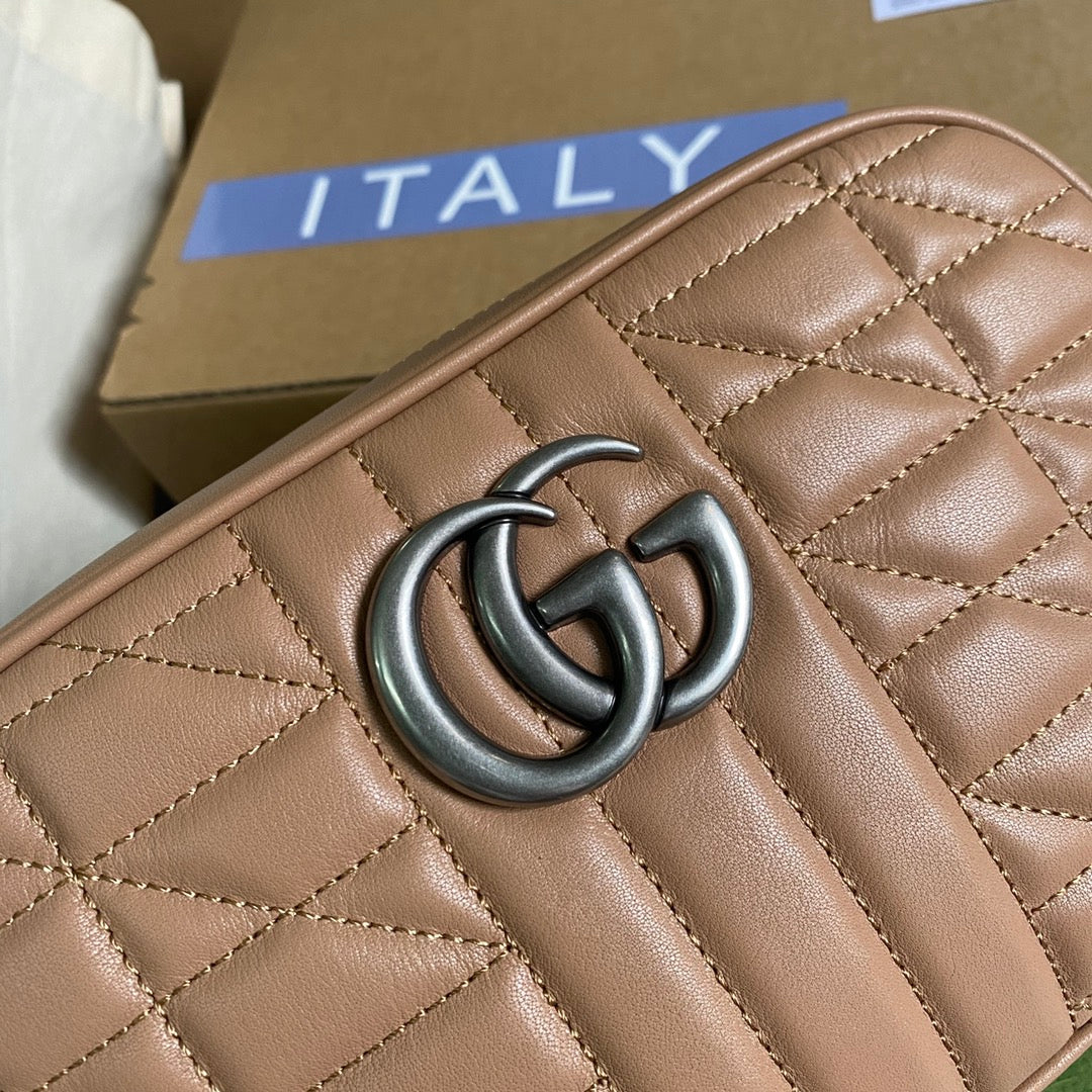 Gucci ‎447632 GG Marmont small shoulder bag Rose beige