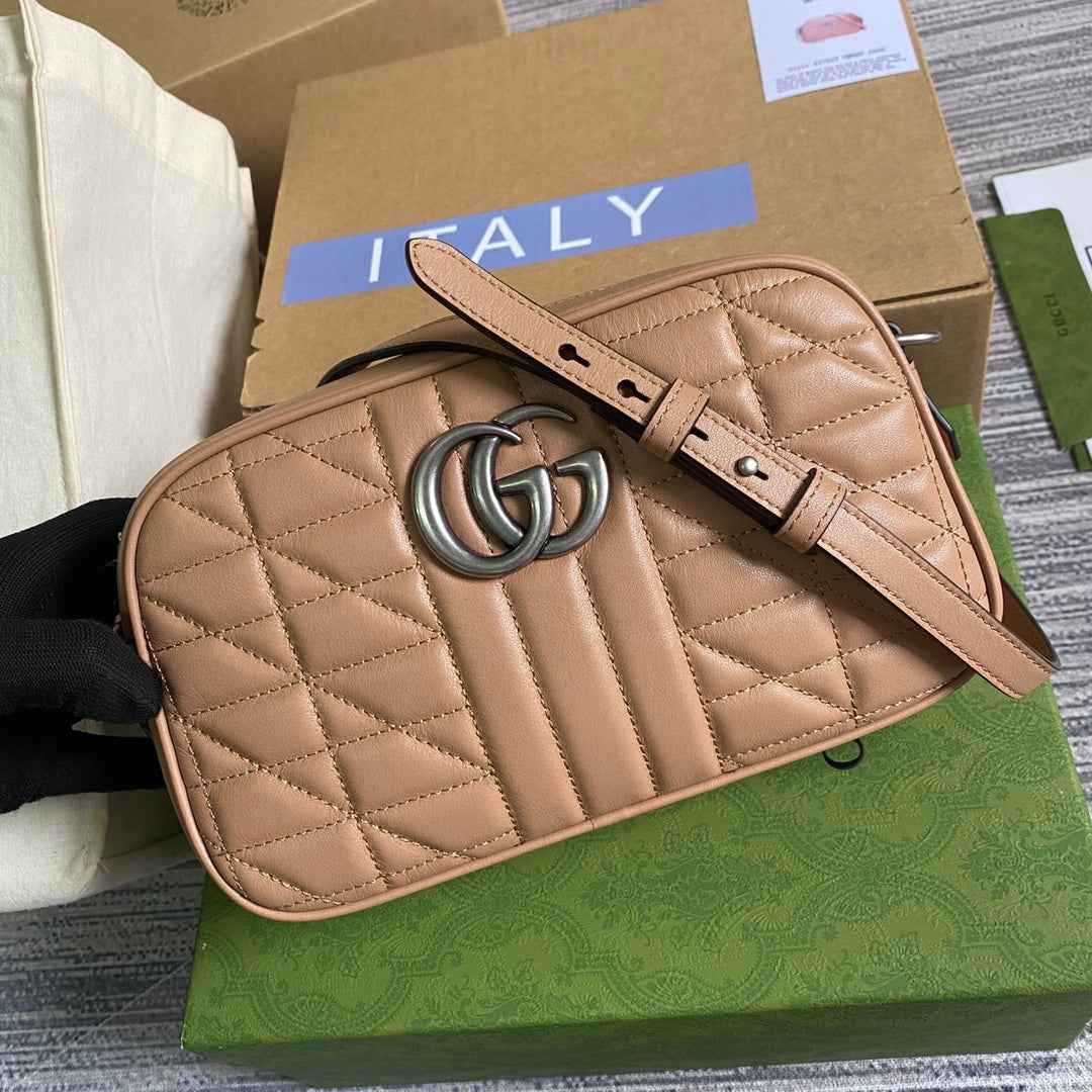 Gucci ‎447632 GG Marmont small shoulder bag Rose beige