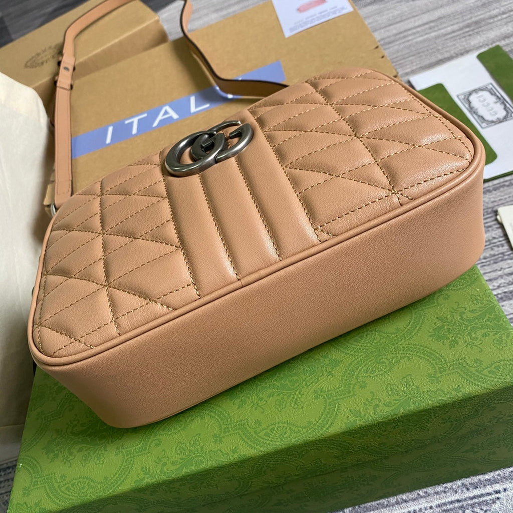 Gucci ‎447632 GG Marmont small shoulder bag Rose beige