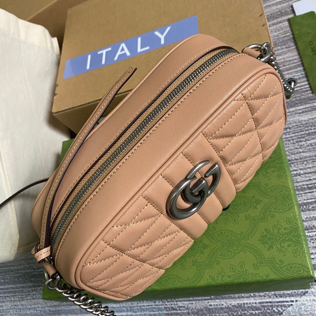 Gucci ‎447632 GG Marmont small shoulder bag Rose beige