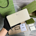 Gucci ‎‎456117 GG Marmont zip around wallet Beige leather