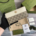 Gucci GG Marmont zip around wallet ‎‎456117 beige leather