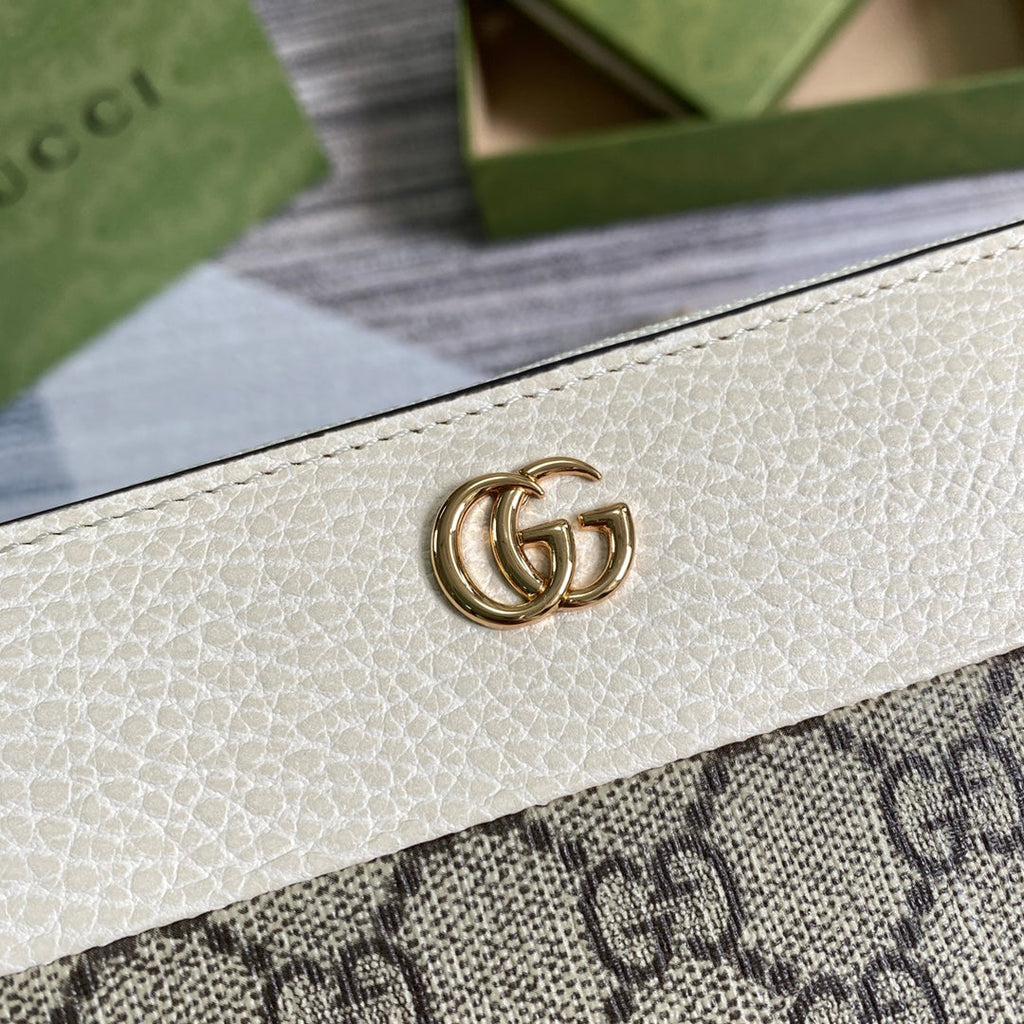 Gucci GG Marmont zip around wallet ‎‎456117 beige leather