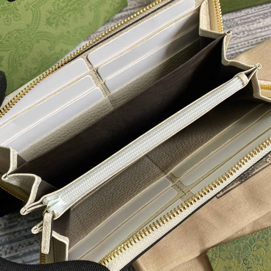 Gucci GG Marmont zip around wallet ‎‎456117 beige leather