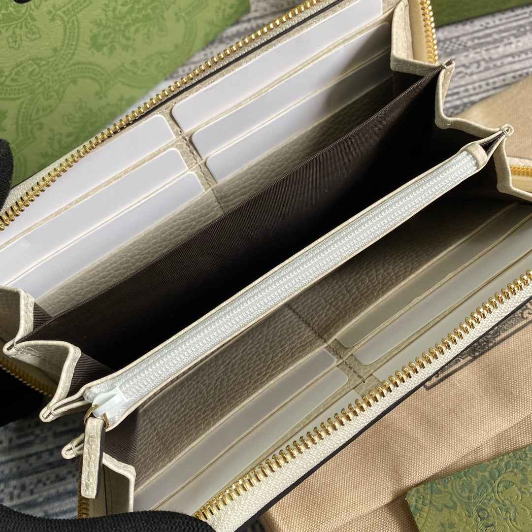 Gucci GG Marmont zip around wallet ‎‎456117 beige leather