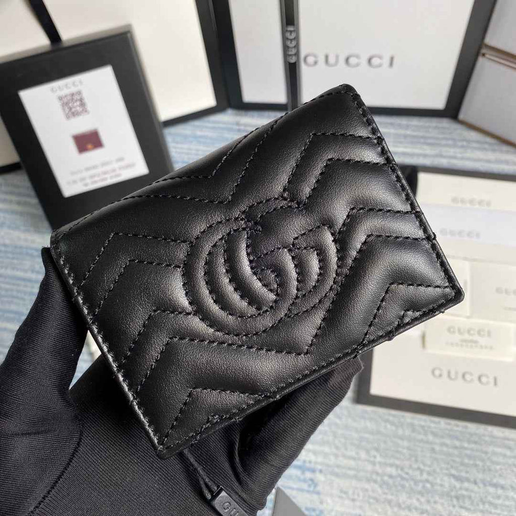 Gucci ‎466492 GG Marmont card case wallet in Black