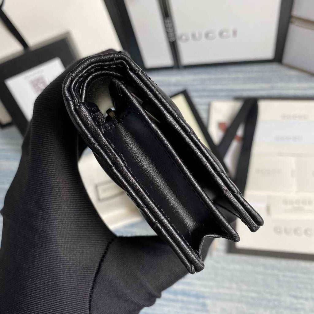 Gucci ‎466492 GG Marmont card case wallet in Black