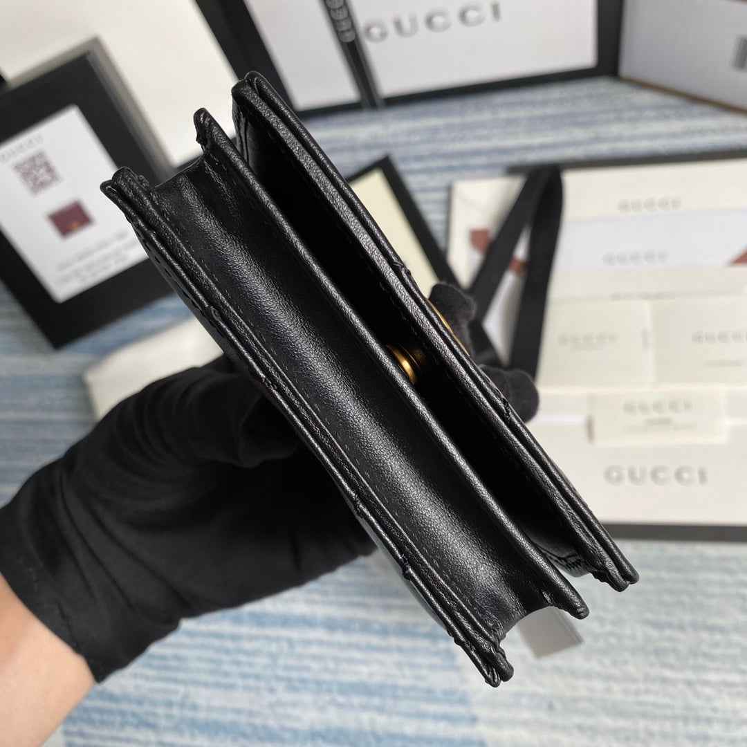 Gucci ‎466492 GG Marmont card case wallet in Black