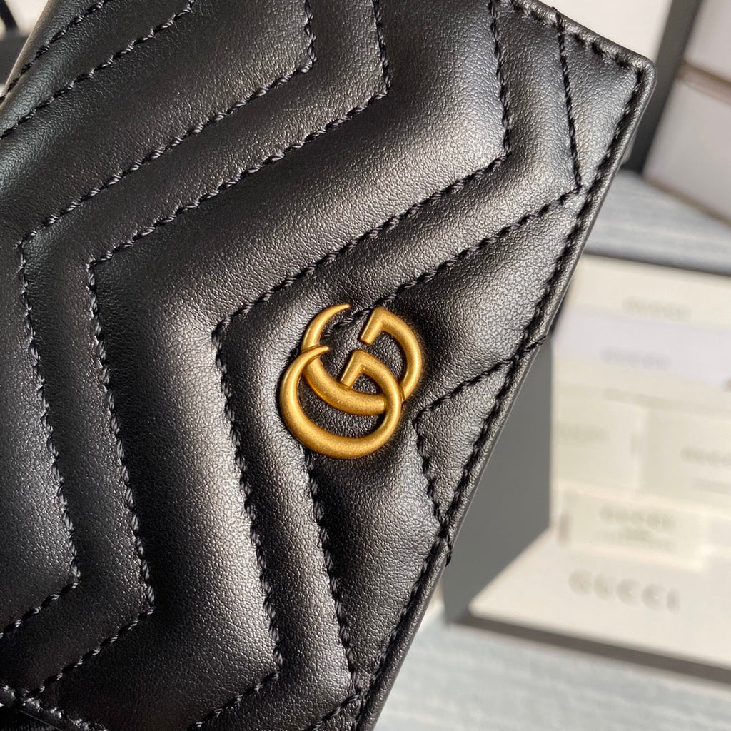 Gucci ‎466492 GG Marmont card case wallet in Black