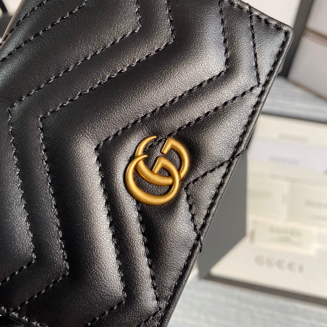Gucci ‎466492 GG Marmont card case wallet in Black