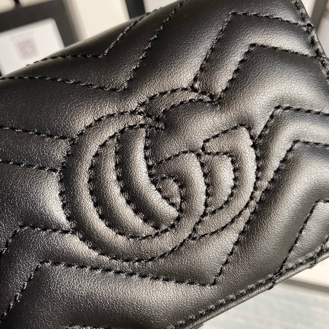 Gucci ‎466492 GG Marmont card case wallet in Black