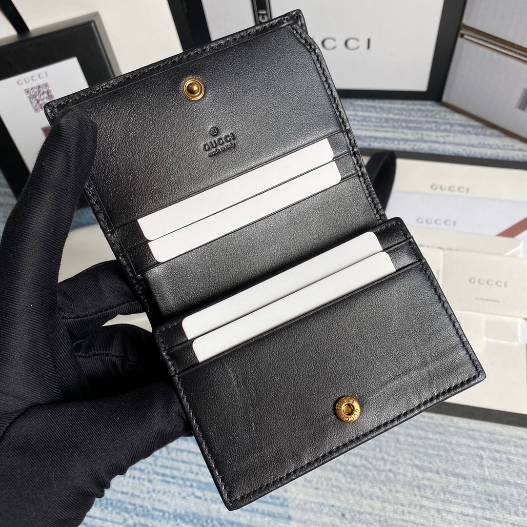 Gucci ‎466492 GG Marmont card case wallet in Black