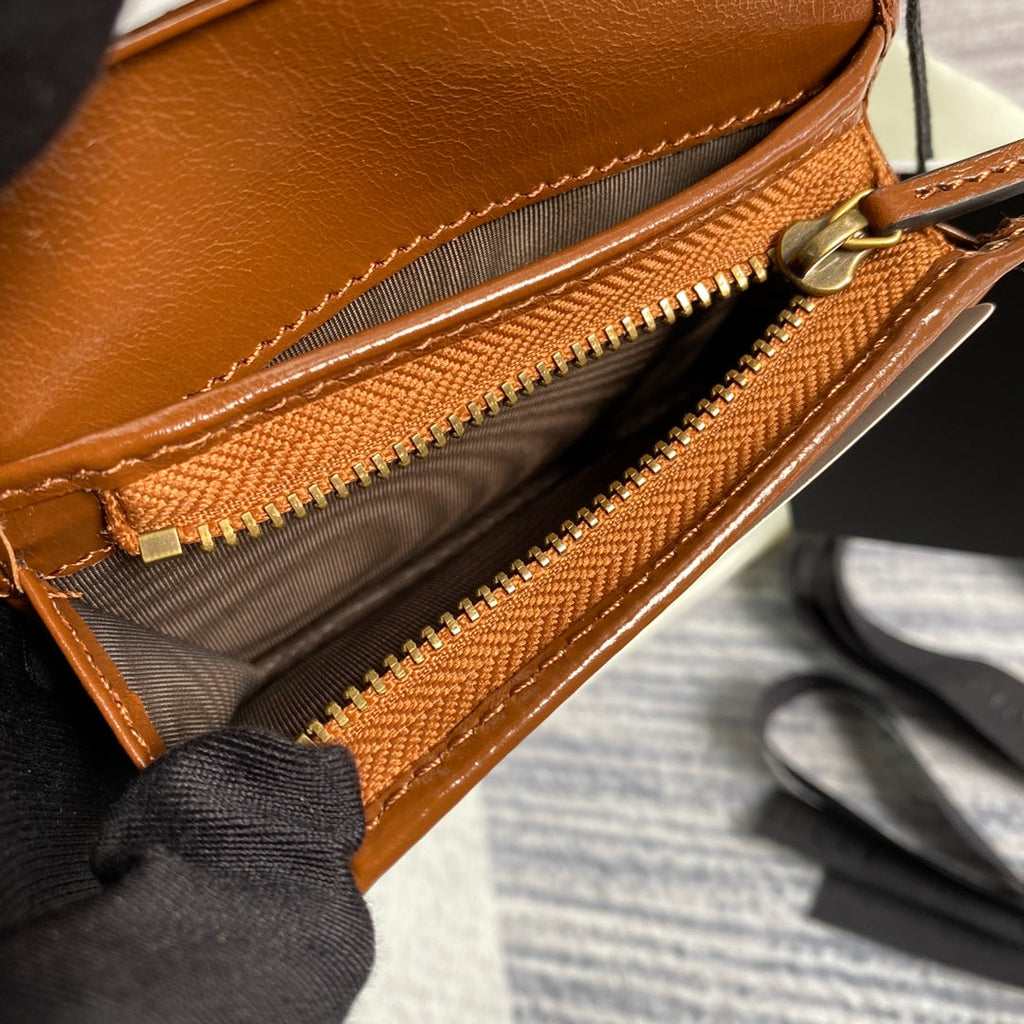 Gucci ‎466492 GG Marmont card case wallet in Brown