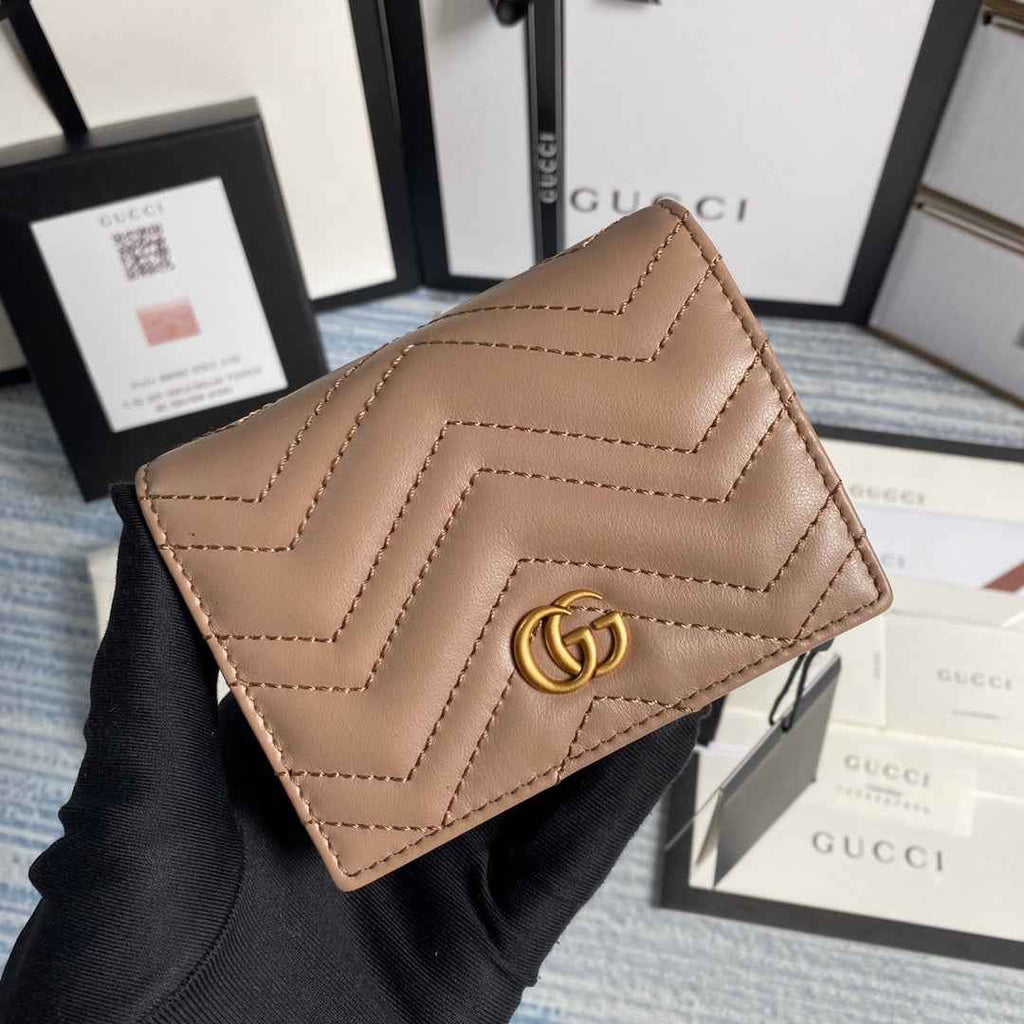 Gucci ‎466492 GG Marmont card case wallet in Light Pink