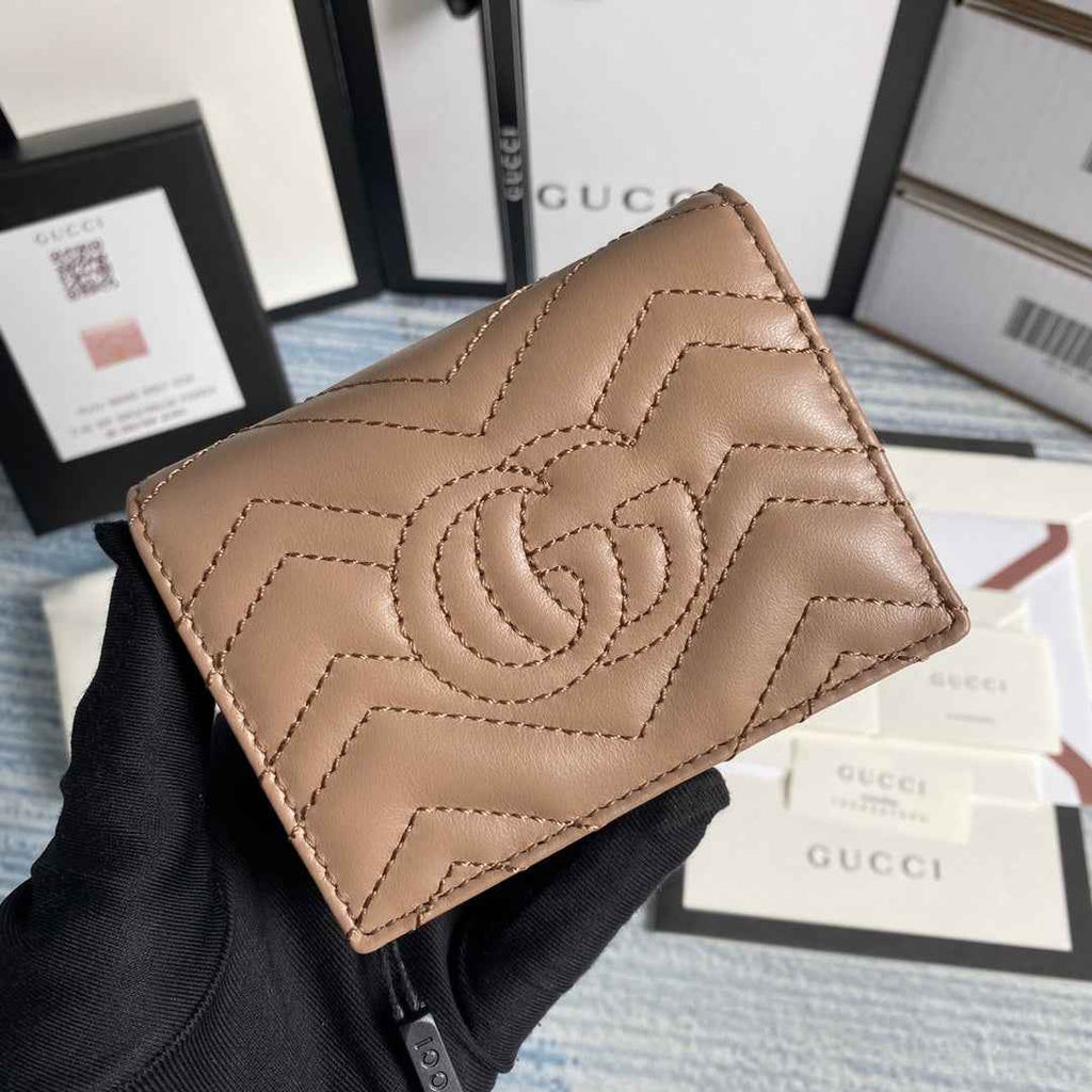 Gucci ‎466492 GG Marmont card case wallet in Light Pink