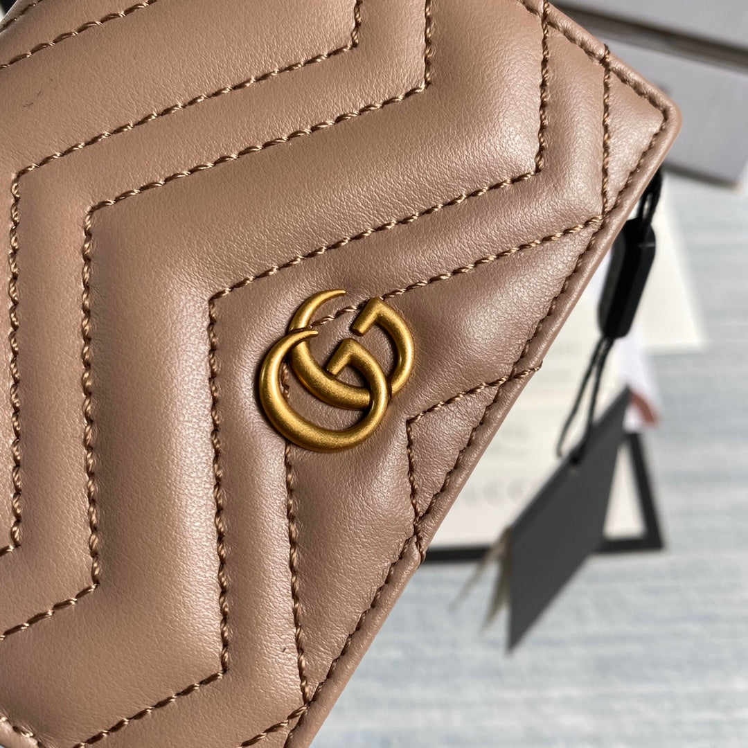 Gucci ‎466492 GG Marmont card case wallet in Light Pink