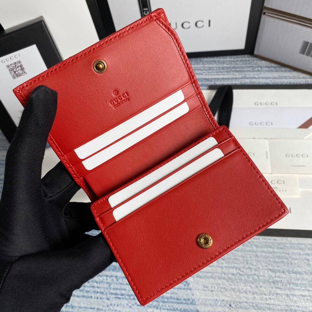 Gucci ‎466492 GG Marmont card case wallet in Red