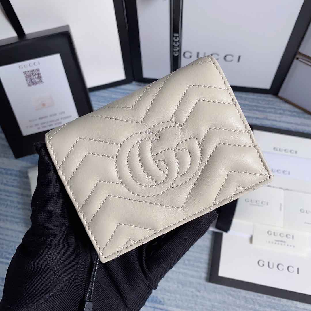 Gucci ‎466492 GG Marmont card case wallet in White