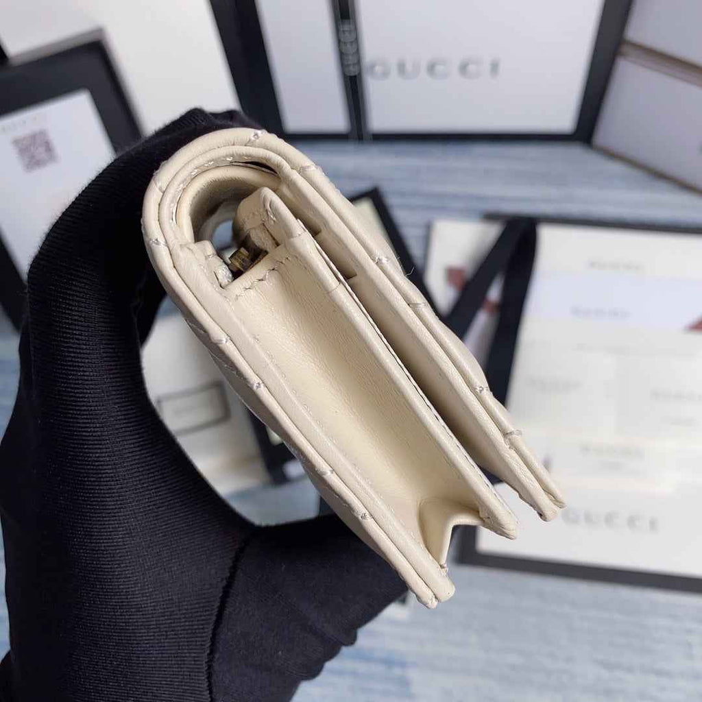 Gucci ‎466492 GG Marmont card case wallet in White