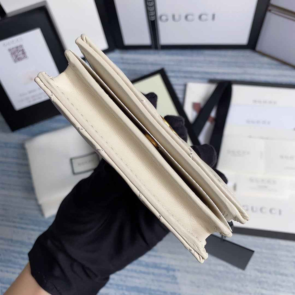 Gucci ‎466492 GG Marmont card case wallet in White