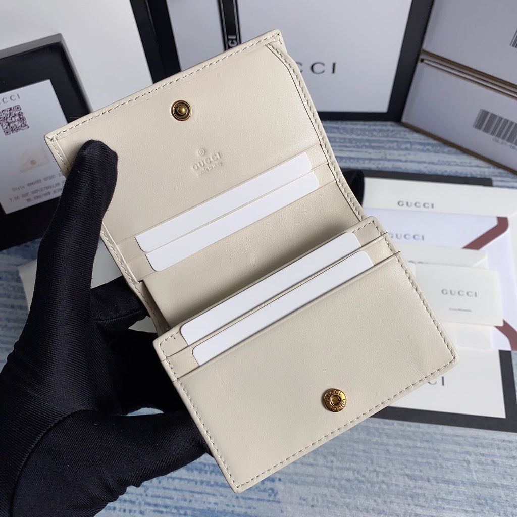 Gucci ‎466492 GG Marmont card case wallet in White