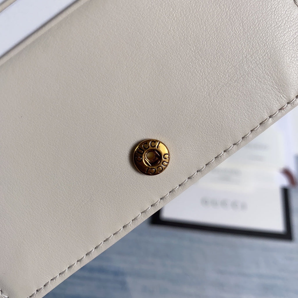 Gucci ‎466492 GG Marmont card case wallet in White