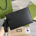 Gucci ‎475317 GG Marmont leather pouch black leather