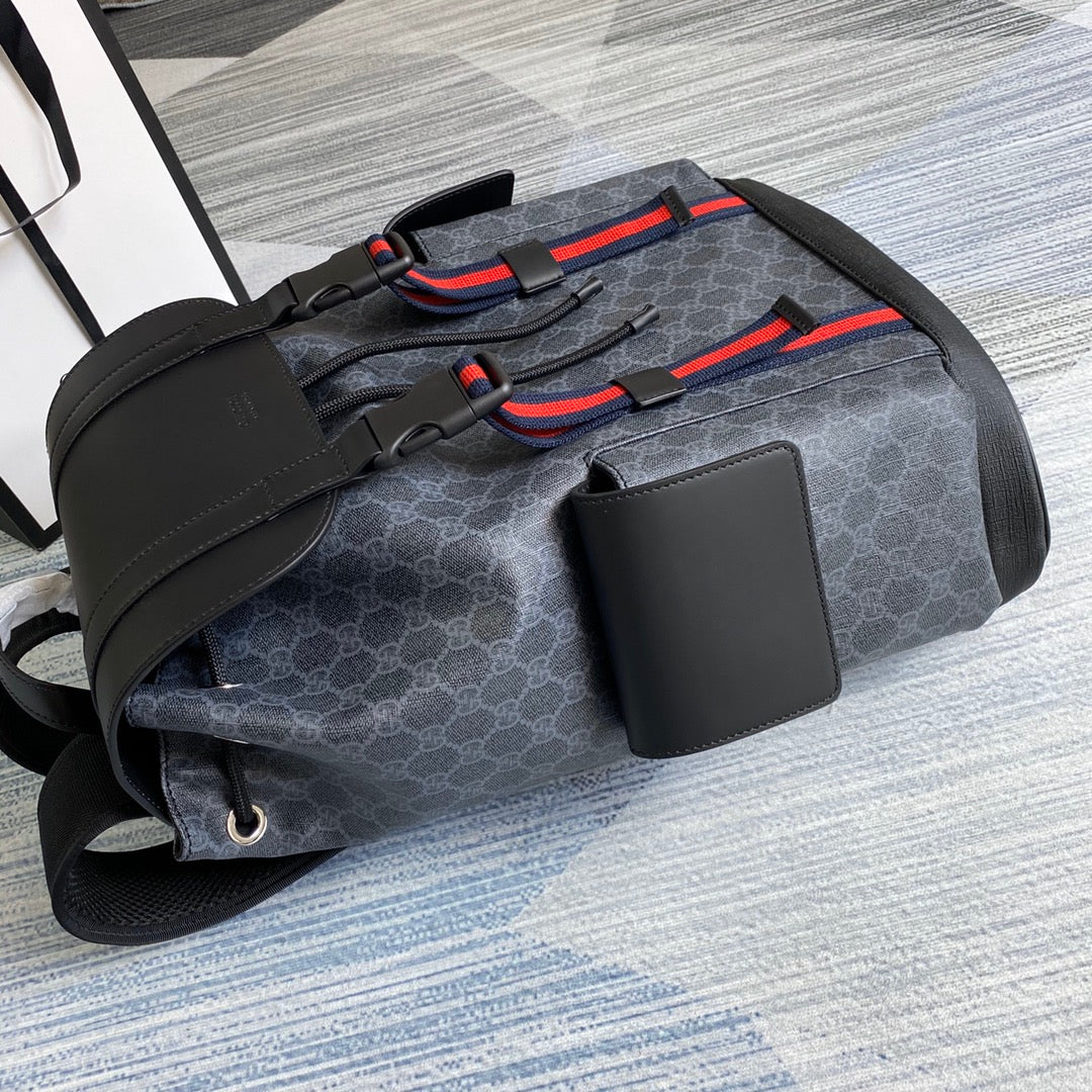 Gucci  ‎495563 GG Black backpack Black grey soft GG Supreme