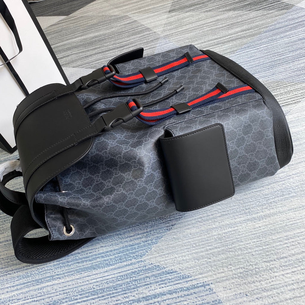 Gucci  ‎495563 GG Black backpack Black grey soft GG Supreme