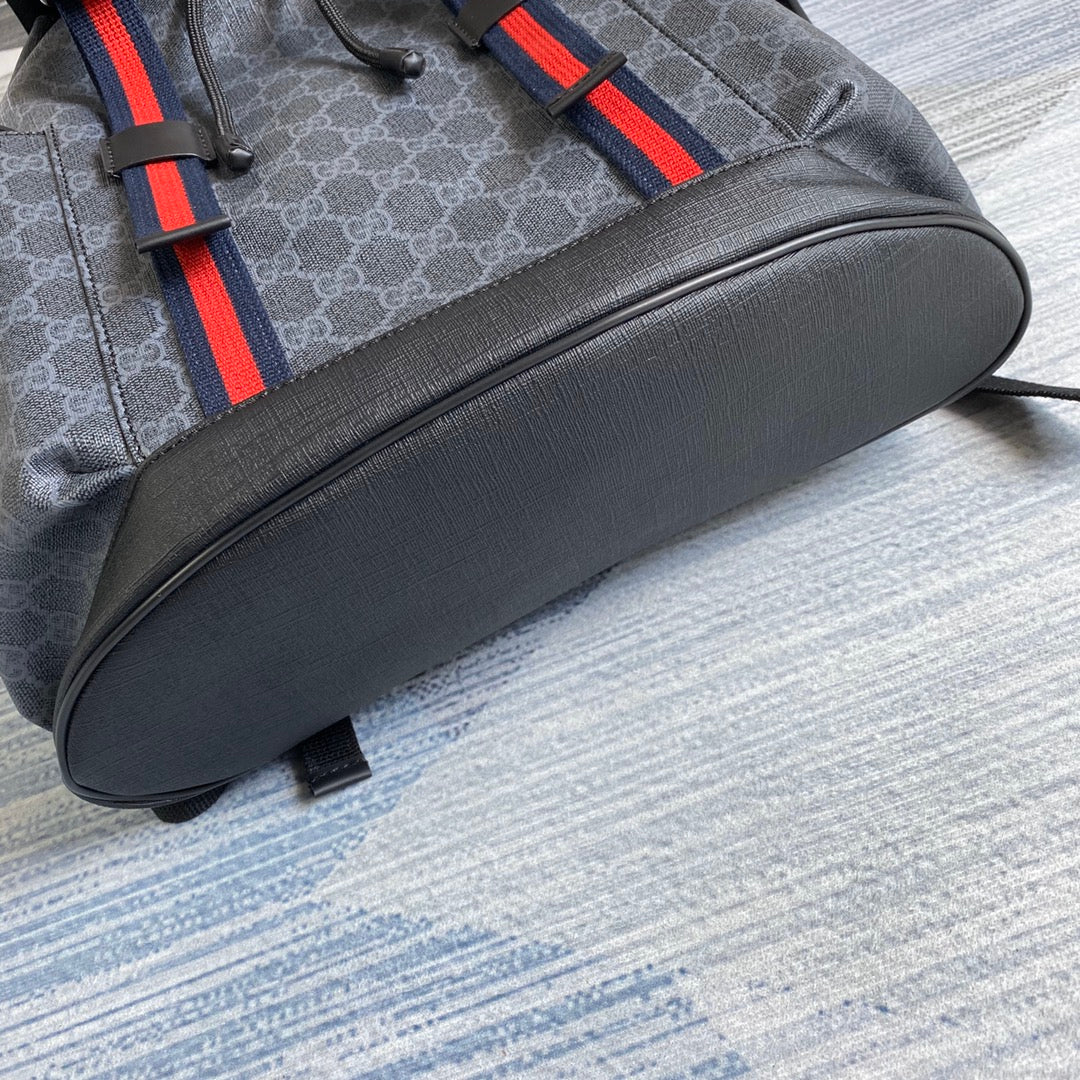 Gucci  ‎495563 GG Black backpack Black grey soft GG Supreme