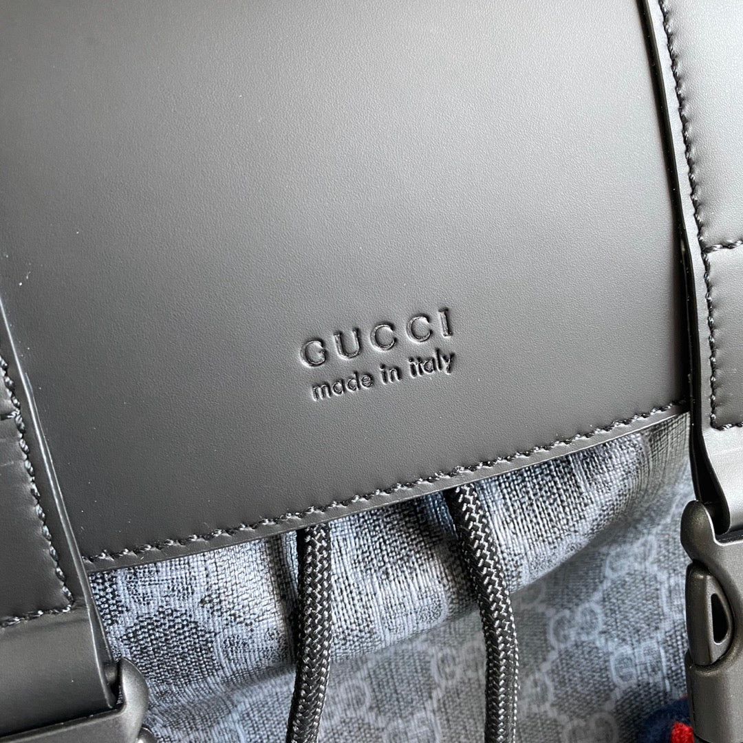 Gucci  ‎495563 GG Black backpack Black grey soft GG Supreme