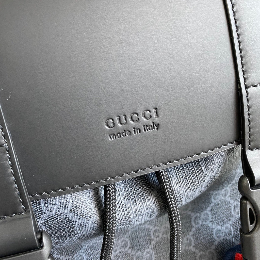 Gucci  ‎495563 GG Black backpack Black grey soft GG Supreme