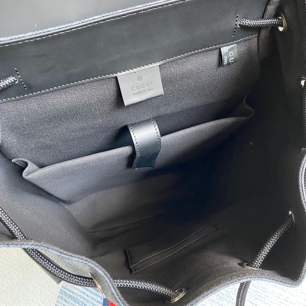 Gucci  ‎495563 GG Black backpack Black grey soft GG Supreme