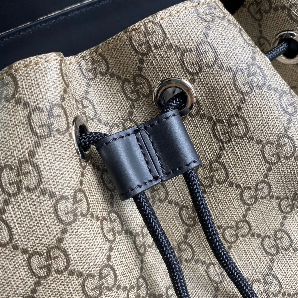 Gucci  ‎495563 GG Black backpack Black brown soft GG Supreme