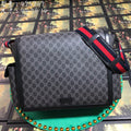 Gucci 495909 GG Supreme diaper bag black leather