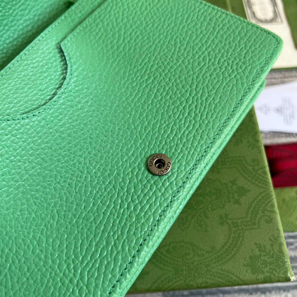 Gucci ‎497985 GG Marmont mini chain bag Green leather