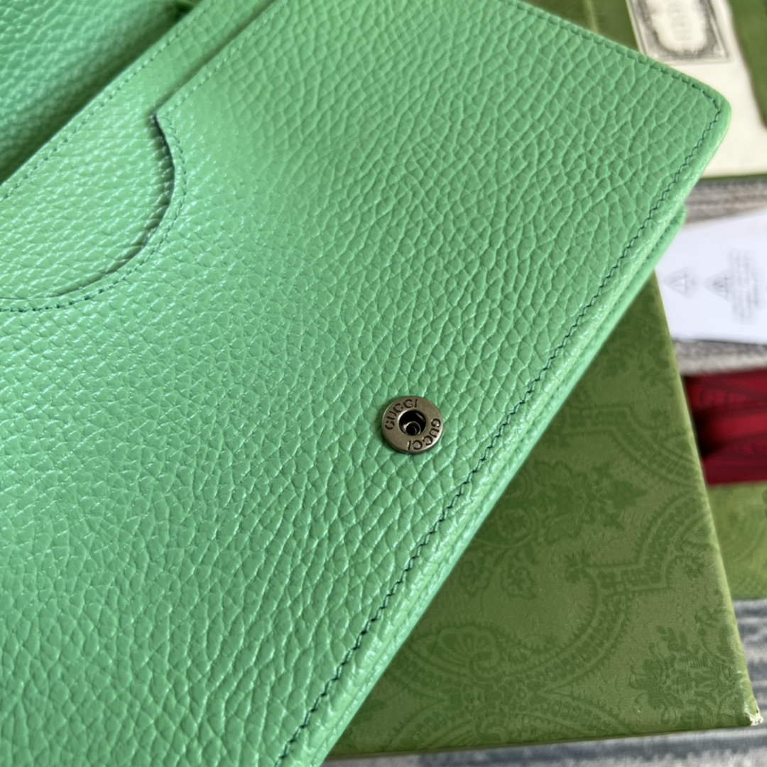 Gucci ‎497985 GG Marmont mini chain bag Green leather